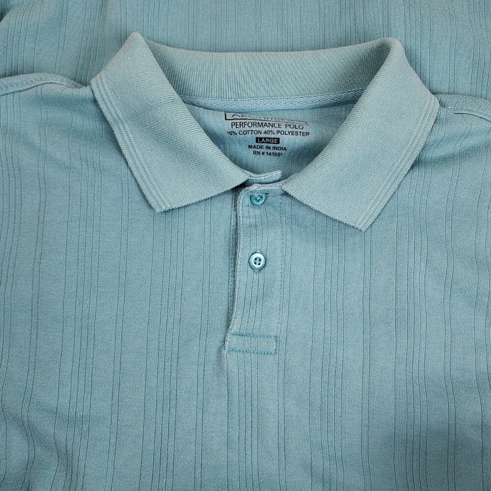 Architect Performance Polo Aqua Blue Collared Short Sleeve Shirt Men's Size L